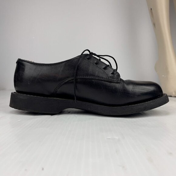 VIBRAM Oxford Dark Academia Gothcore Leather Flats Black shoes Size 7 - Picture 6 of 12